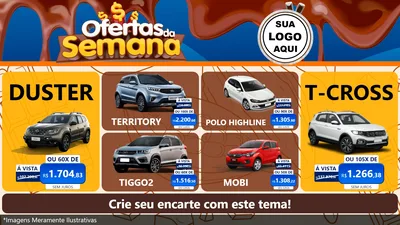 Modelo de TV para TV Horizontal com o tema Ofertas da Semana - Páscoa para Concessionaria de Carros