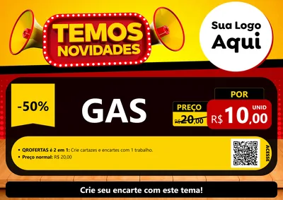 Modelo de Cartaz para Cartaz A4 Horizontal com o tema Temos Novidades para Água e gás