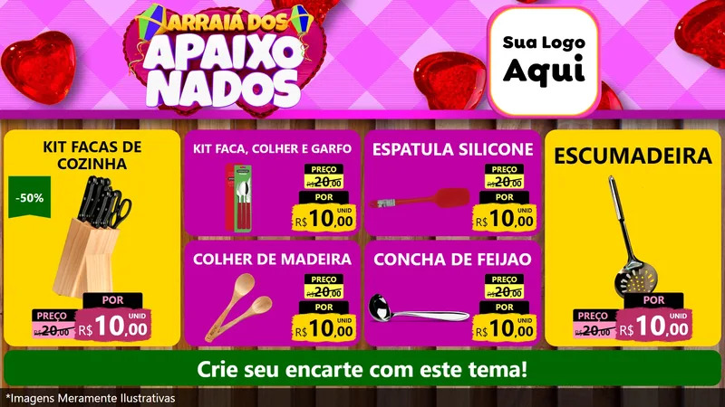 Modelo de TV para TV Horizontal com o tema Arraiá dos Apaixonados para Utilidades Domésticas