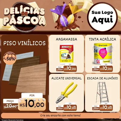 Modelo de Rede Social para Feed Facebook com o tema Delícias de Páscoa para Material para Construção