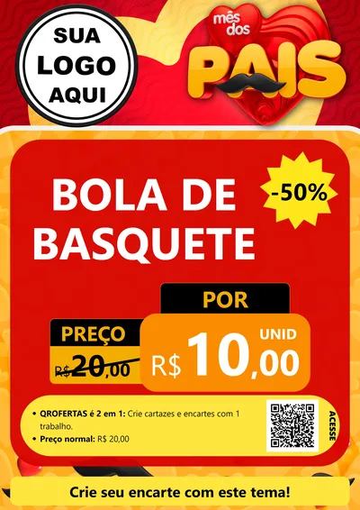 Modelo de Cartaz para Cartaz A4 Vertical com o tema Mês Dos Pais para Artigos Esportivos