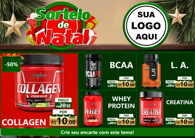 Modelo de Encarte para Encarte A4 Horizontal com o tema Sorteio de Natal para Suplementos alimentares
