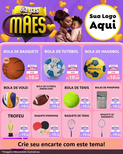 Modelo de Rede Social para Feed Instagram com o tema Dia das Mães para Artigos Esportivos