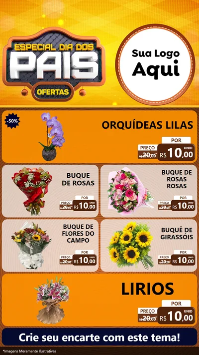 Modelo de TV para TV Vertical com o tema Especial Dia dos Pais para Floricultura e jardim