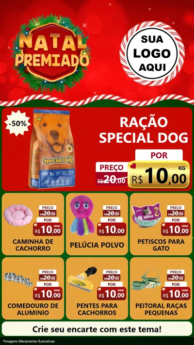 Modelo de Rede Social para Stories com o tema Natal Premiado para Pet Shop
