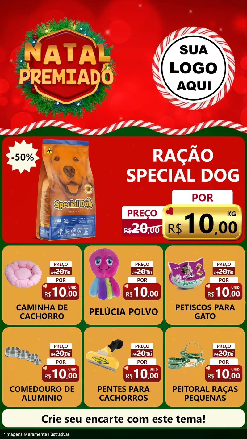 Modelo de Rede Social para Stories com o tema Natal Premiado para Pet Shop