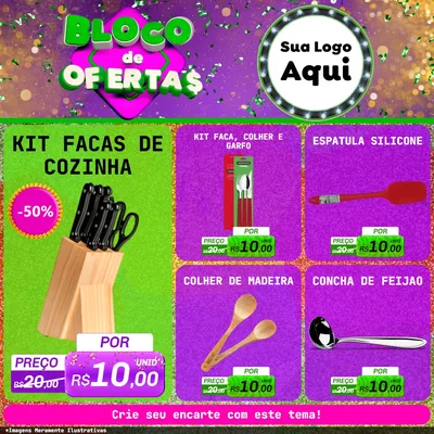 Modelo de Rede Social para Feed Facebook com o tema Bloco de Ofertas para Utilidades Domésticas