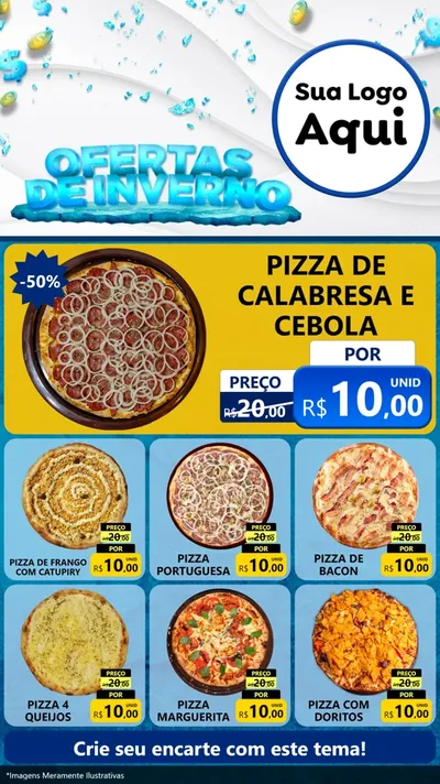 Modelo de Rede Social para Stories com o tema Ofertas de Inverno para Pizzaria