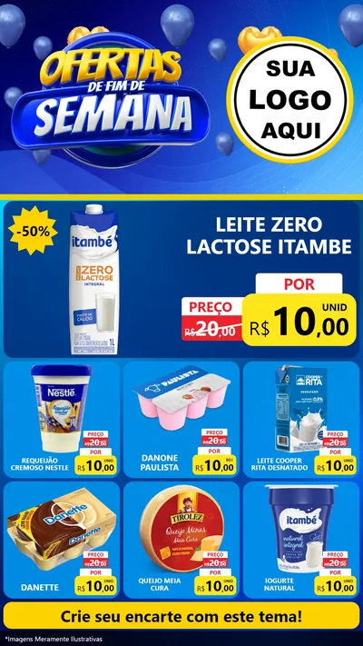 Modelo de Rede Social para Stories com o tema Ofertas de Fim de Semana para Frios e Laticínios