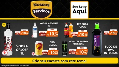 Modelo de TV para TV Horizontal com o tema Nossos Serviços para Distribuidora de bebidas