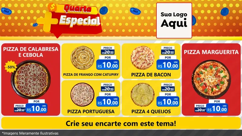 Modelo de TV para TV Horizontal com o tema Quarta Mais Especial para Pizzaria