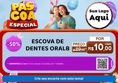 Modelo de Cartaz para Cartaz A4 Horizontal com o tema Páscoa Especial para Higiene Pessoal