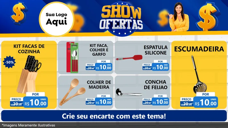 Modelo de TV para TV Horizontal com o tema Show de Ofertas para Utilidades Domésticas