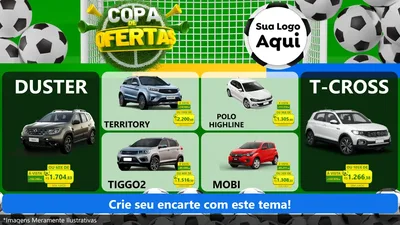 Modelo de TV para TV Horizontal com o tema Copa De Ofertas para Concessionaria de Carros