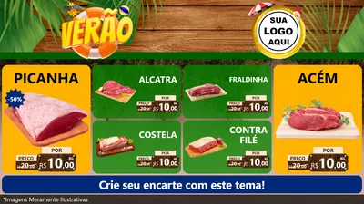 Modelo de TV para TV Horizontal com o tema Verão para Açougue