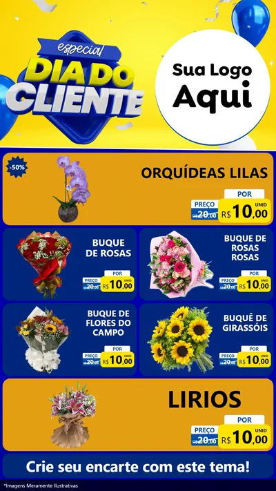 Modelo de TV para TV Vertical com o tema Especial Dia do Cliente para Floricultura e jardim