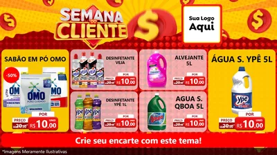 Modelo de TV para TV Horizontal com o tema Semana do Cliente para Produtos de Limpeza