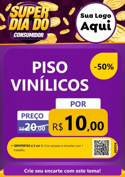 Modelo de Cartaz para Cartaz A4 Vertical com o tema Super Dia do Consumidor para Material para Construção