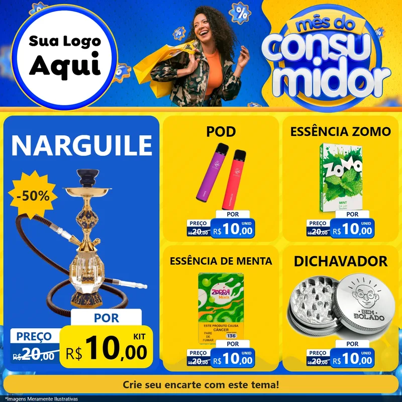 Modelo de Rede Social para Feed Facebook com o tema Mês do Consumidor para Tabacaria