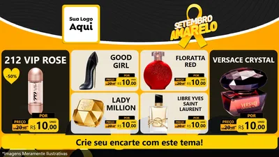 Modelo de TV para TV Horizontal com o tema Setembro Amarelo para Perfumes