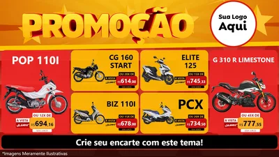 Modelo de TV para TV Horizontal com o tema Promoção para Concessionaria de Motos