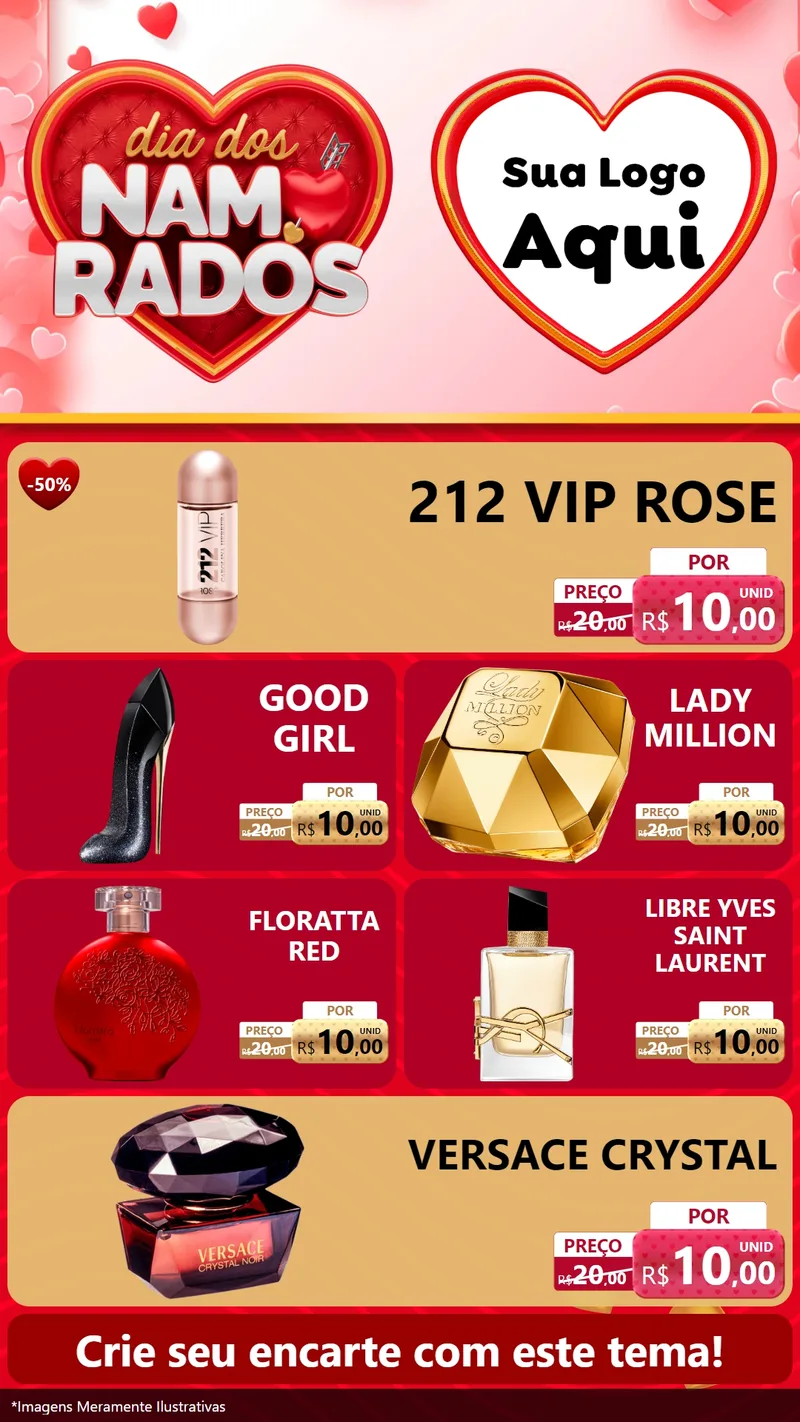 Modelo de TV para TV Vertical com o tema Dia dos Namorados para Perfumes