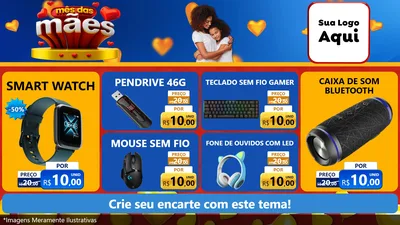 Modelo de TV para TV Horizontal com o tema Mês das Mães para Informática
