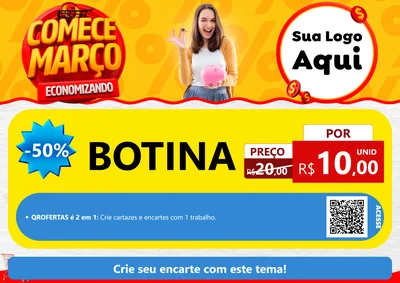 Modelo de Cartaz para Cartaz A4 Horizontal com o tema Comece Março Economizando para Agropecuária