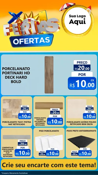Modelo de Rede Social para Stories com o tema Ofertas - Férias para Pisos e revestimentos