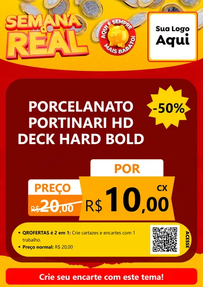 Modelo de Cartaz para Cartaz A4 Vertical com o tema Semana do Real para Pisos e revestimentos