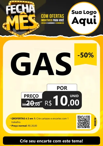 Modelo de Cartaz para Cartaz A4 Vertical com o tema Fecha Mês para Água e gás