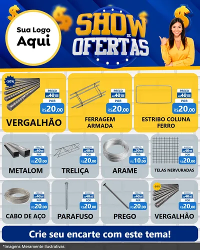 Modelo de Rede Social para Feed Instagram com o tema Show de Ofertas para Ferragens