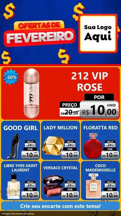 Modelo de Rede Social para Stories com o tema Ofertas de Fevereiro para Perfumes