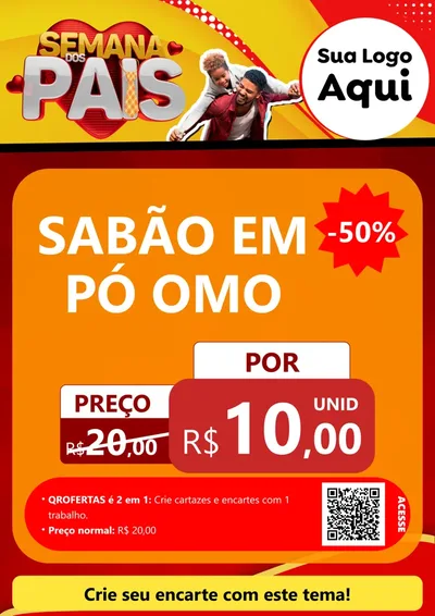 Modelo de Cartaz para Cartaz A4 Vertical com o tema Semana Dos Pais para Produtos de Limpeza