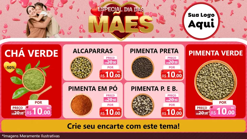Modelo de TV para TV Horizontal com o tema Especial Dia Das Mães para Produtos Naturais