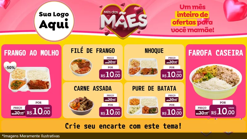 Modelo de TV para TV Horizontal com o tema Mês das Mães para Restaurante