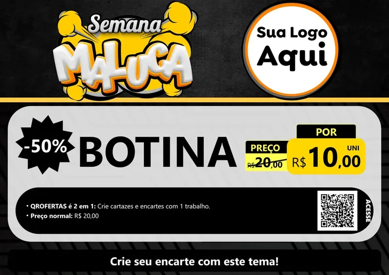 Modelo de Cartaz para Cartaz A4 Horizontal com o tema Semana Maluca para Agropecuária