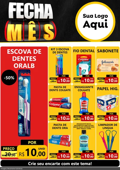 Modelo de Encarte para Encarte A4 Vertical com o tema Fecha Mês para Higiene Pessoal