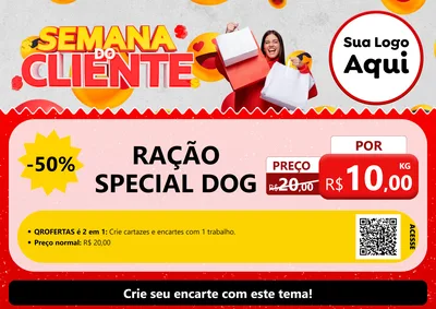 Modelo de Cartaz para Cartaz A4 Horizontal com o tema Semana do Cliente para Pet Shop