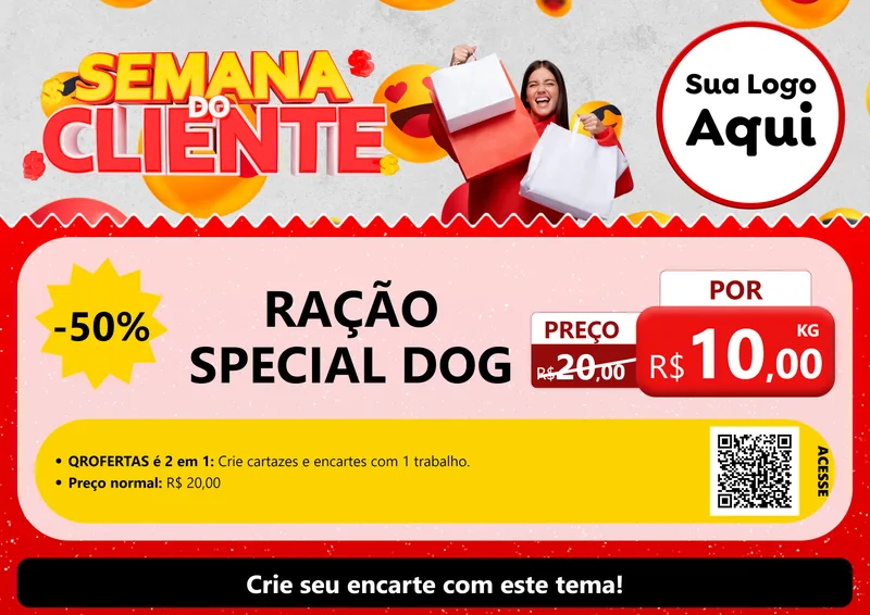 Modelo de Cartaz para Cartaz A4 Horizontal com o tema Semana do Cliente para Pet Shop