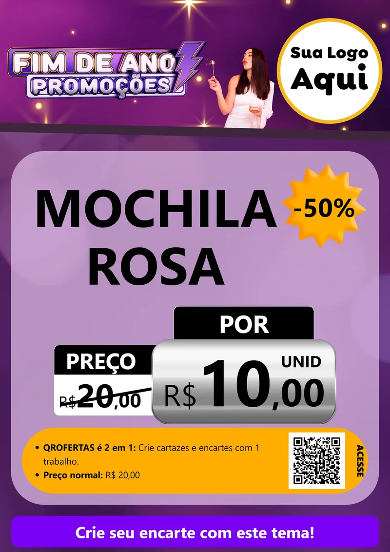 Modelo de Cartaz para Cartaz A4 Vertical com o tema Fim de Ano Promoções para Papelaria