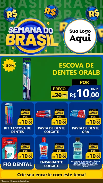 Modelo de Rede Social para Stories com o tema Semana Do Brasil para Higiene Pessoal
