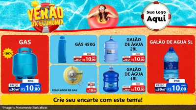 Modelo de TV para TV Horizontal com o tema Verão da Economia para Água e gás