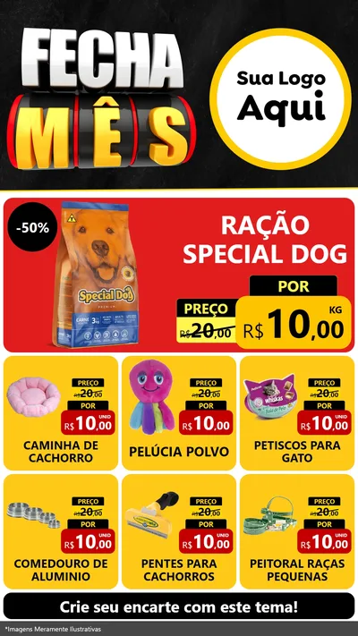 Modelo de Rede Social para Stories com o tema Fecha Mês para Pet Shop