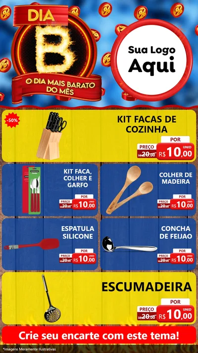 Modelo de TV para TV Vertical com o tema Dia B - O Dia Mais Barato Do Mês para Utilidades Domésticas