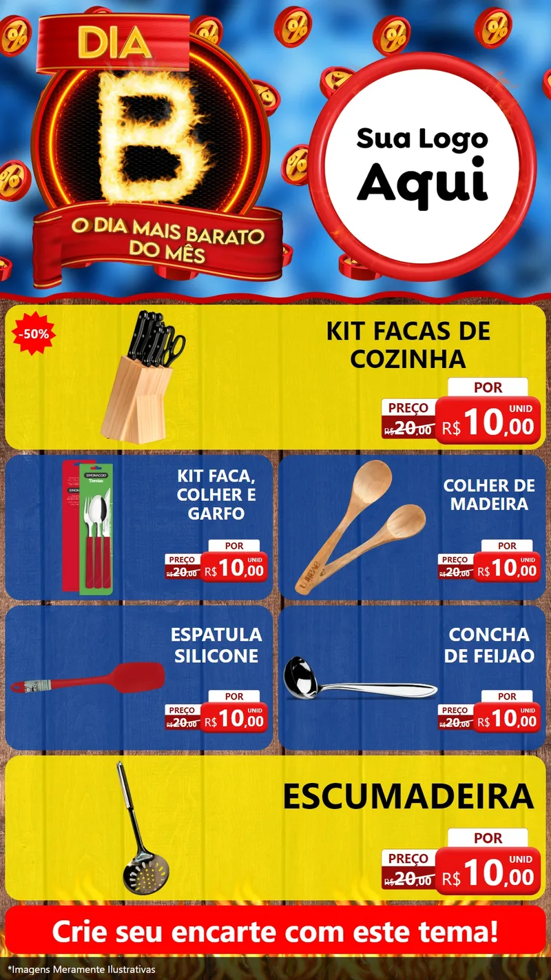 Modelo de TV para TV Vertical com o tema Dia B - O Dia Mais Barato Do Mês para Utilidades Domésticas