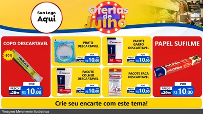 Modelo de TV para TV Horizontal com o tema Ofertas de Julho para Embalagens