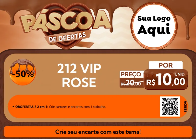 Modelo de Cartaz para Cartaz A4 Horizontal com o tema Páscoa de Ofertas para Perfumes