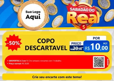 Modelo de Cartaz para Cartaz A4 Horizontal com o tema Sabadão do Real para Embalagens