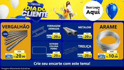 Modelo de TV para TV Horizontal com o tema Especial Dia do Cliente para Ferragens